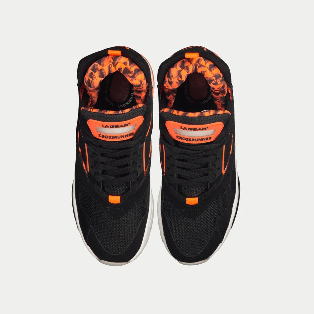 LA Gear Men's Turbo Light-Up Mid Sneaker | Black x Neon Red